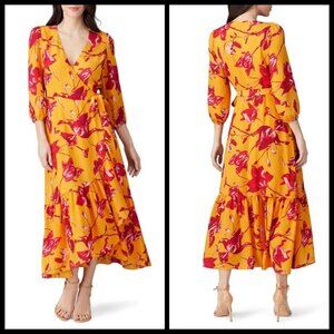 💕COLOR ME COURTNEY💕 Eleanor Wrap Dress ~ Orchid Bloom Floral Print Midi Small
